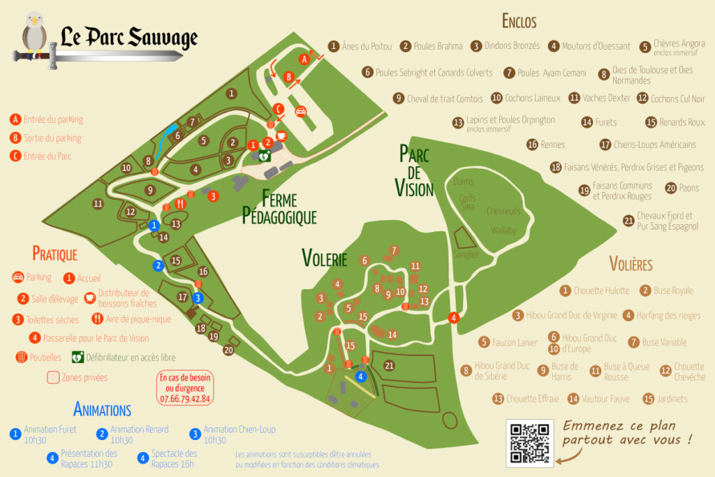 Le plan du parc sauvage